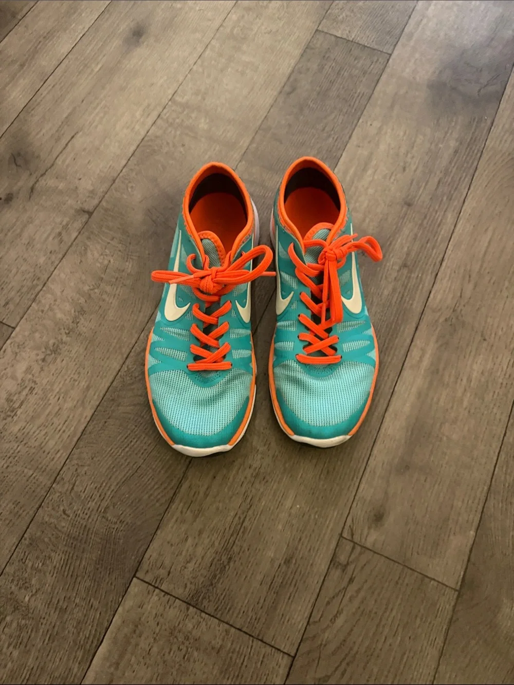 Nike Turquoise and Orange Women's Athletic Sneakers